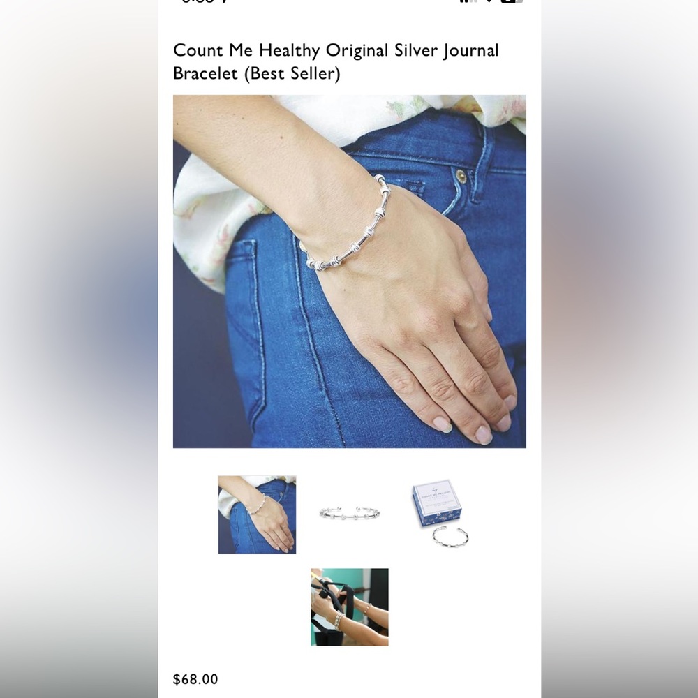 🎊‼️HOST PICK💝⭐️NIB Count Me Healthy ORIGINAL Silver Bracelet - Picture 2 of 10